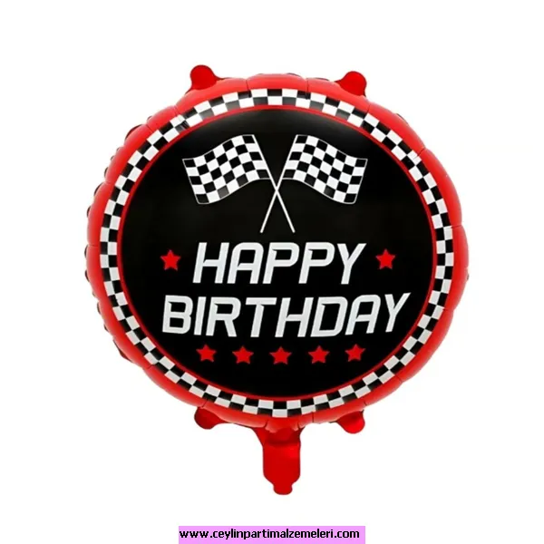 18 İnç Yuvarlak Yarış Temalı Folyo Balon